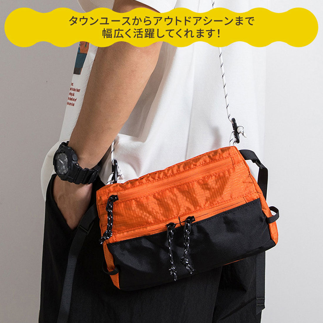 リアルスタイル REAL STYLE ショルダーバッグ サコッシュ メンズ レディース 軽い 小さい 軽量 ナイロン 斜めがけ 肩掛け ポーチ 小物入れ 収納 ミニ おしゃれ