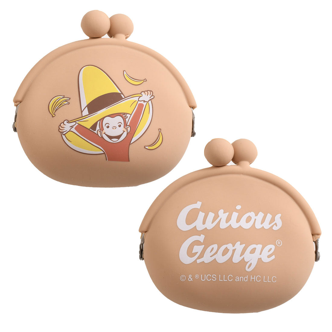リアルスタイル REAL STYLE がま口 シリコン おさるのジョージ Curious George グッズ 小物入れ トリーツポーチ おやつ 犬 餌 コインケース 小銭 撥水 （ベージュ） ベージュ