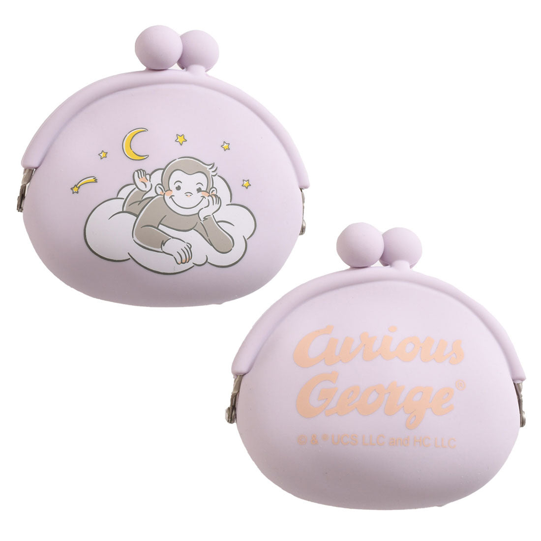 リアルスタイル REAL STYLE がま口 シリコン おさるのジョージ Curious George グッズ 小物入れ トリーツポーチ おやつ 犬 餌 コインケース 小銭 撥水 （パープル） パープル