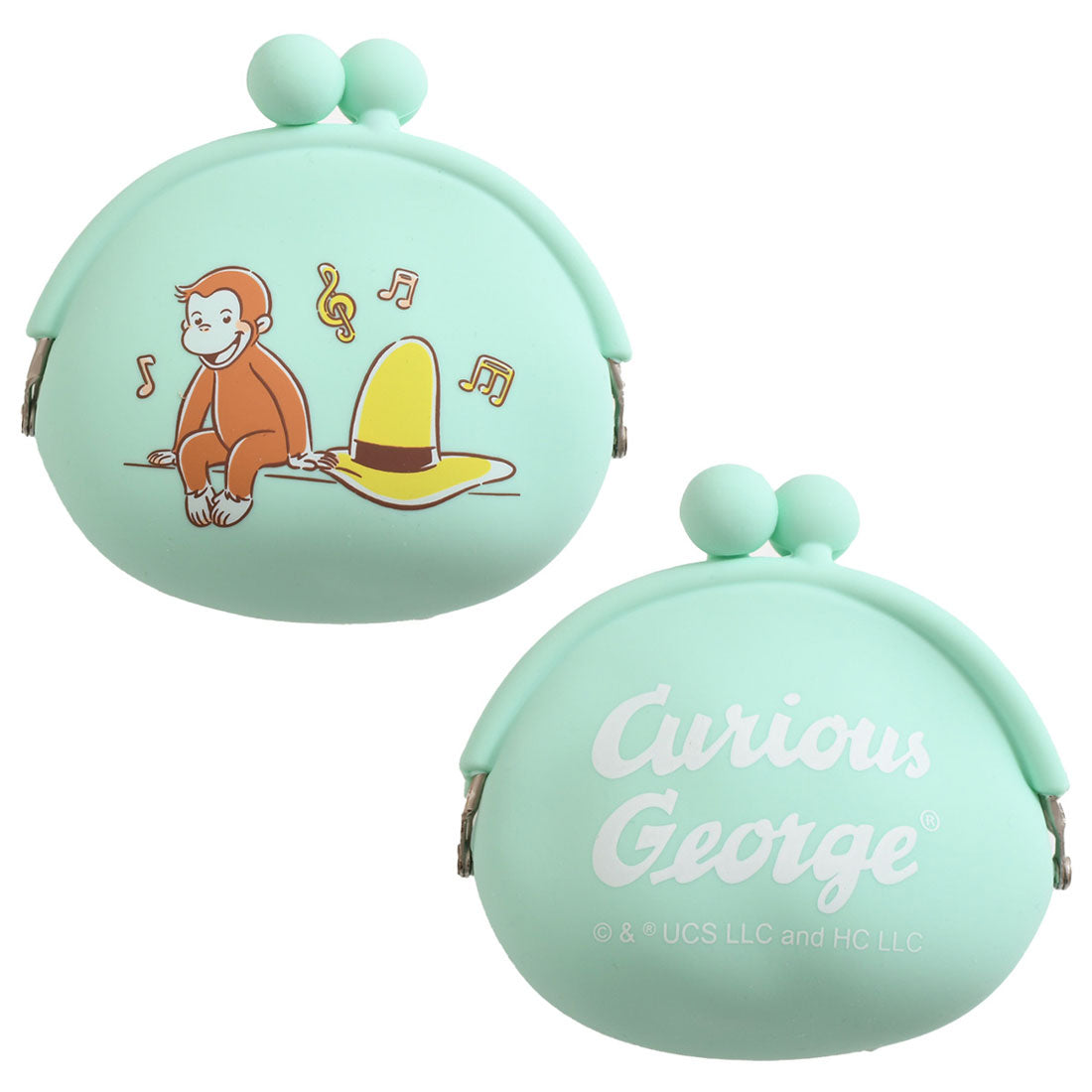 リアルスタイル REAL STYLE がま口 シリコン おさるのジョージ Curious George グッズ 小物入れ トリーツポーチ おやつ 犬 餌 コインケース 小銭 撥水 （ミントグリーン） ミントグリーン