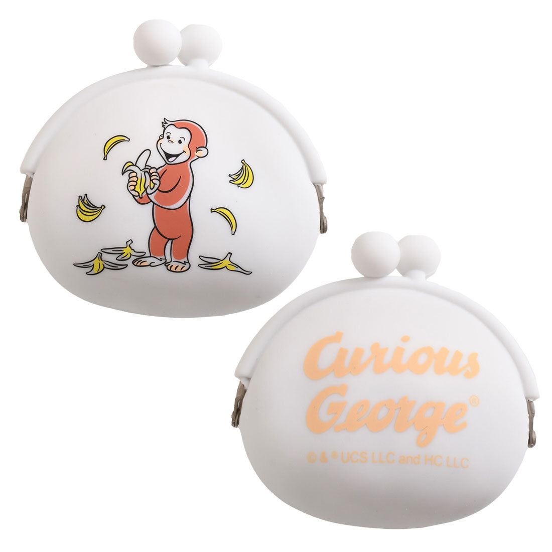 リアルスタイル REAL STYLE がま口 シリコン おさるのジョージ Curious George グッズ 小物入れ トリーツポーチ おやつ 犬 餌 コインケース 小銭 撥水 （ホワイト） ホワイト