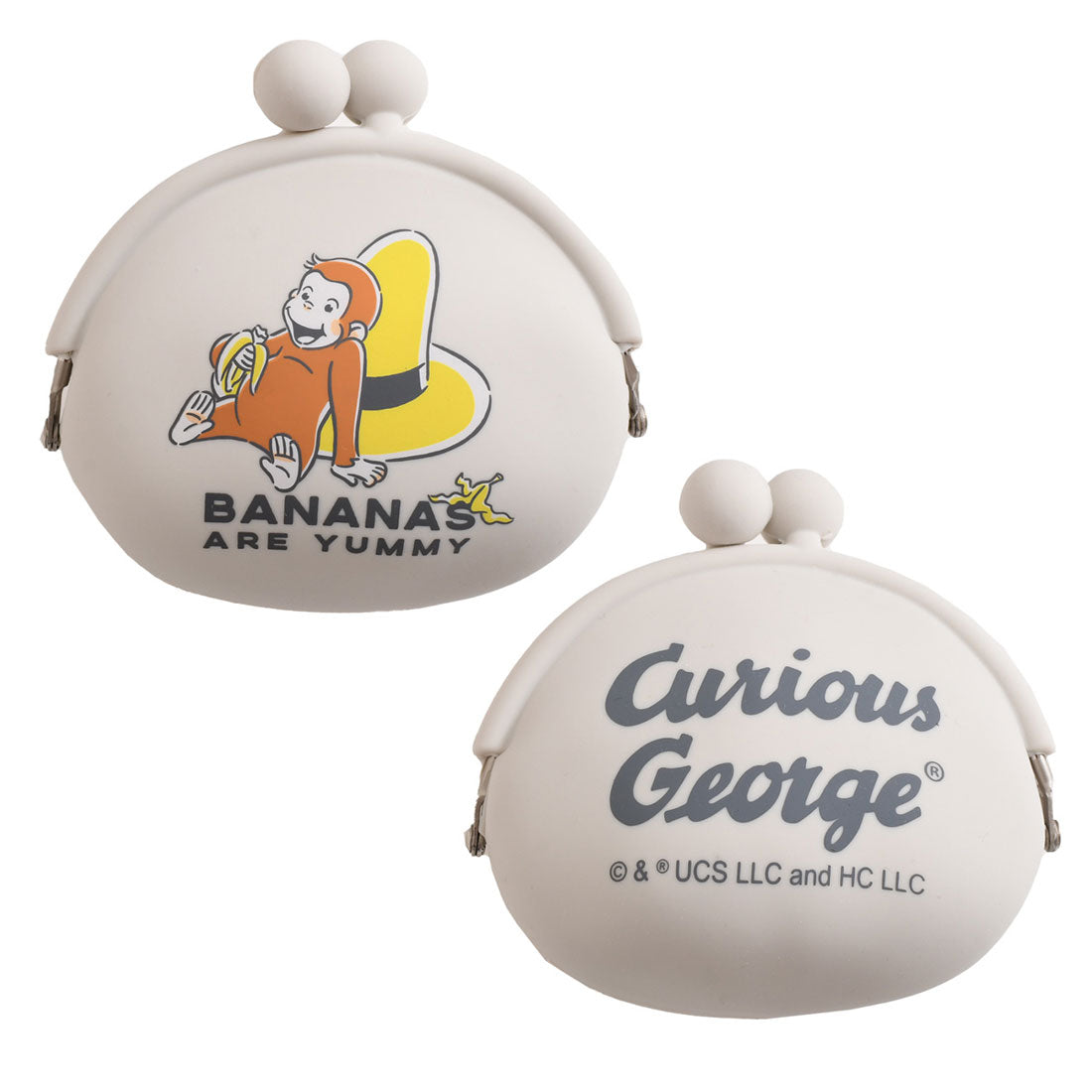 リアルスタイル REAL STYLE がま口 シリコン おさるのジョージ Curious George グッズ 小物入れ トリーツポーチ おやつ 犬 餌 コインケース 小銭 撥水 （グレー） グレー