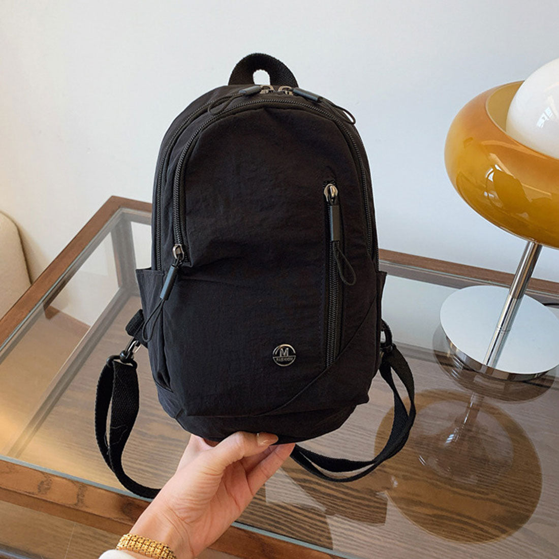 リアルスタイル REAL STYLE ボディバッグ ショルダーバッグ リュック レディース メンズ 軽い 小さい おしゃれ 大容量 斜めがけ ワンショルダー 2way ミニ 撥水 （ブラック） ブラック