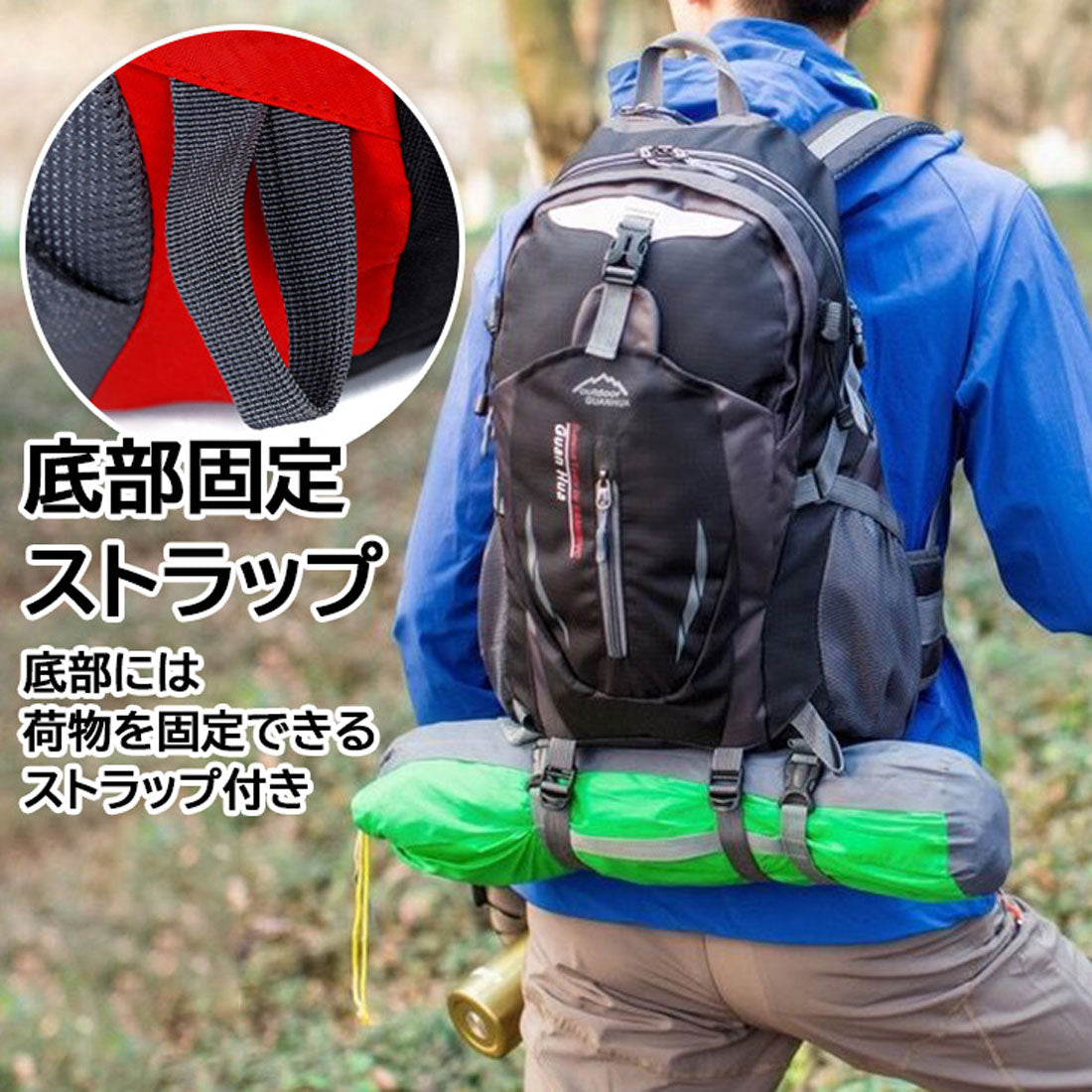 リアルスタイル REAL STYLE リュック バックパック メンズ レディース 大容量 35L 軽量 アウトドア 登山 釣り スポーツ 防災 旅行 A4 ナイロン おしゃれ 撥水 （グリーン） グリーン