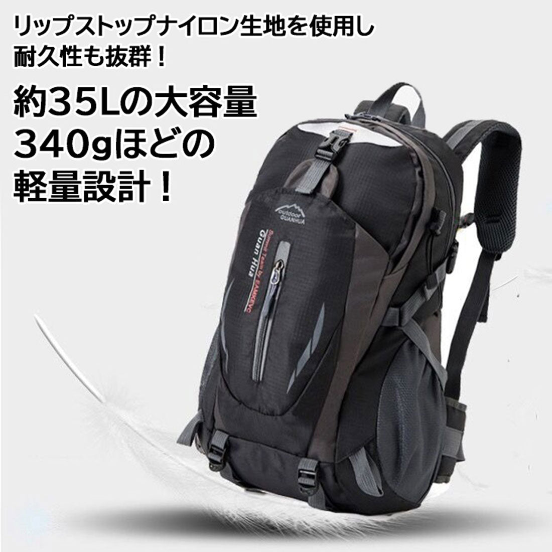 リアルスタイル REAL STYLE リュック バックパック メンズ レディース 大容量 35L 軽量 アウトドア 登山 釣り スポーツ 防災 旅行 A4 ナイロン おしゃれ 撥水 （グリーン） グリーン