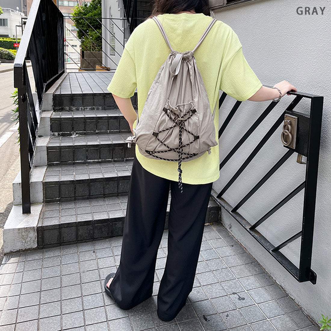 リアルスタイル REAL STYLE ナップサック リュック おしゃれ ナイロン 大きめ レディース メンズ 大容量 a4 軽い 15L ナップザック 撥水 通勤 通学 スポーツ （カーキベージュ） カーキベージュ