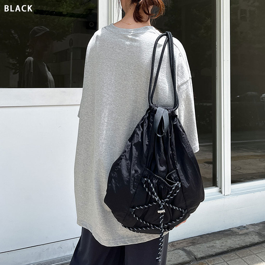 リアルスタイル REAL STYLE ナップサック リュック おしゃれ ナイロン 大きめ レディース メンズ 大容量 a4 軽い 15L ナップザック 撥水 通勤 通学 スポーツ （カーキベージュ） カーキベージュ