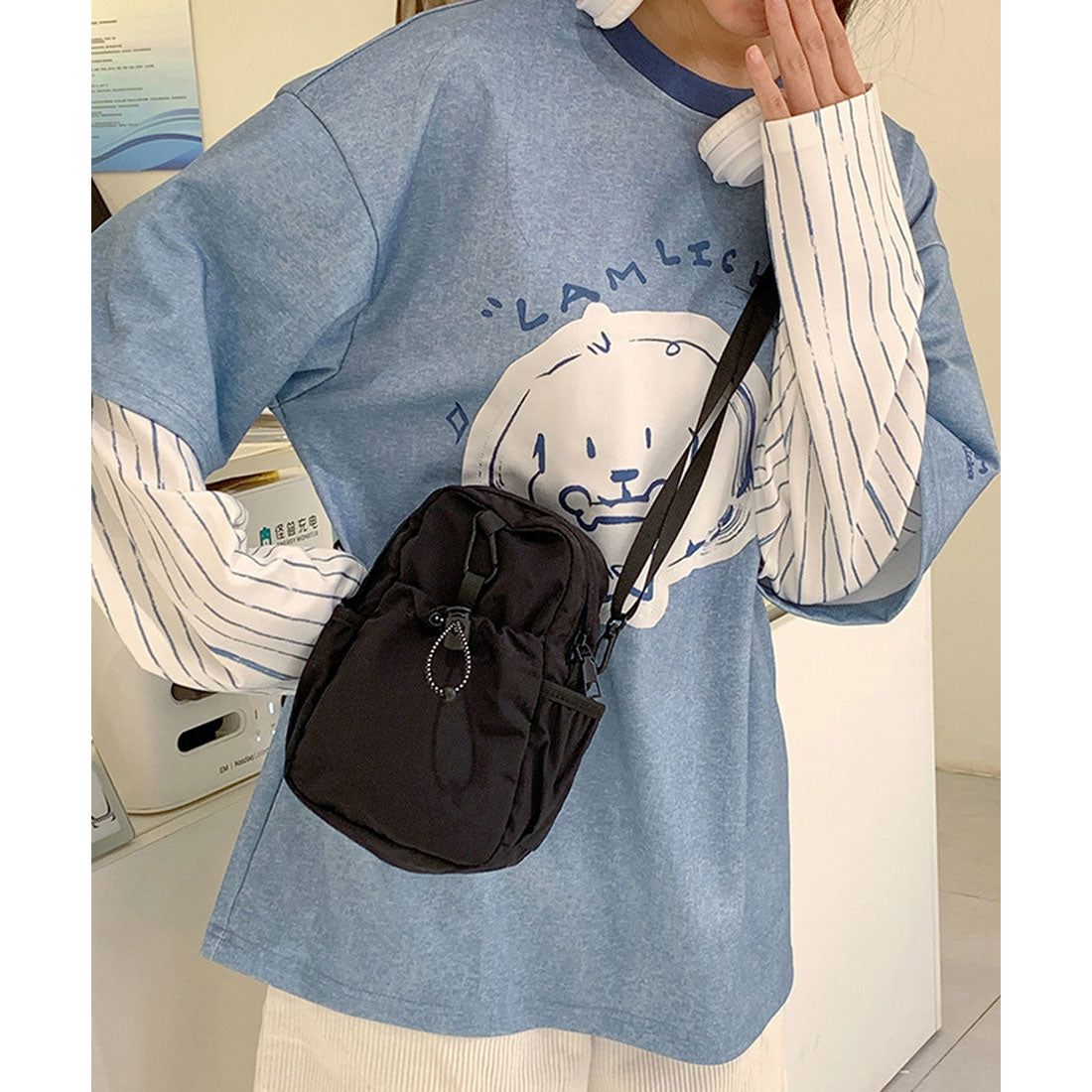 リアルスタイル REAL STYLE ポーチ ショルダーバッグ メンズ レディース スマホ ミニ ナイロン 小さめ サコッシュ 縦型 軽量 肩掛け おしゃれ 撥水 アウトドア （ベージュ） ベージュ