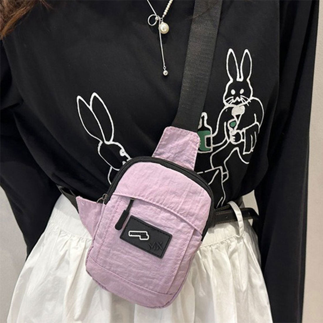 リアルスタイル REAL STYLE ボディバッグ ショルダーバッグ レディース メンズ 子供 キッズ ポーチ 小物入れ ミニ 小さめ 軽い 斜めがけ おしゃれ スマホ カジュアル 撥水 （ラベンダー） ラベンダー