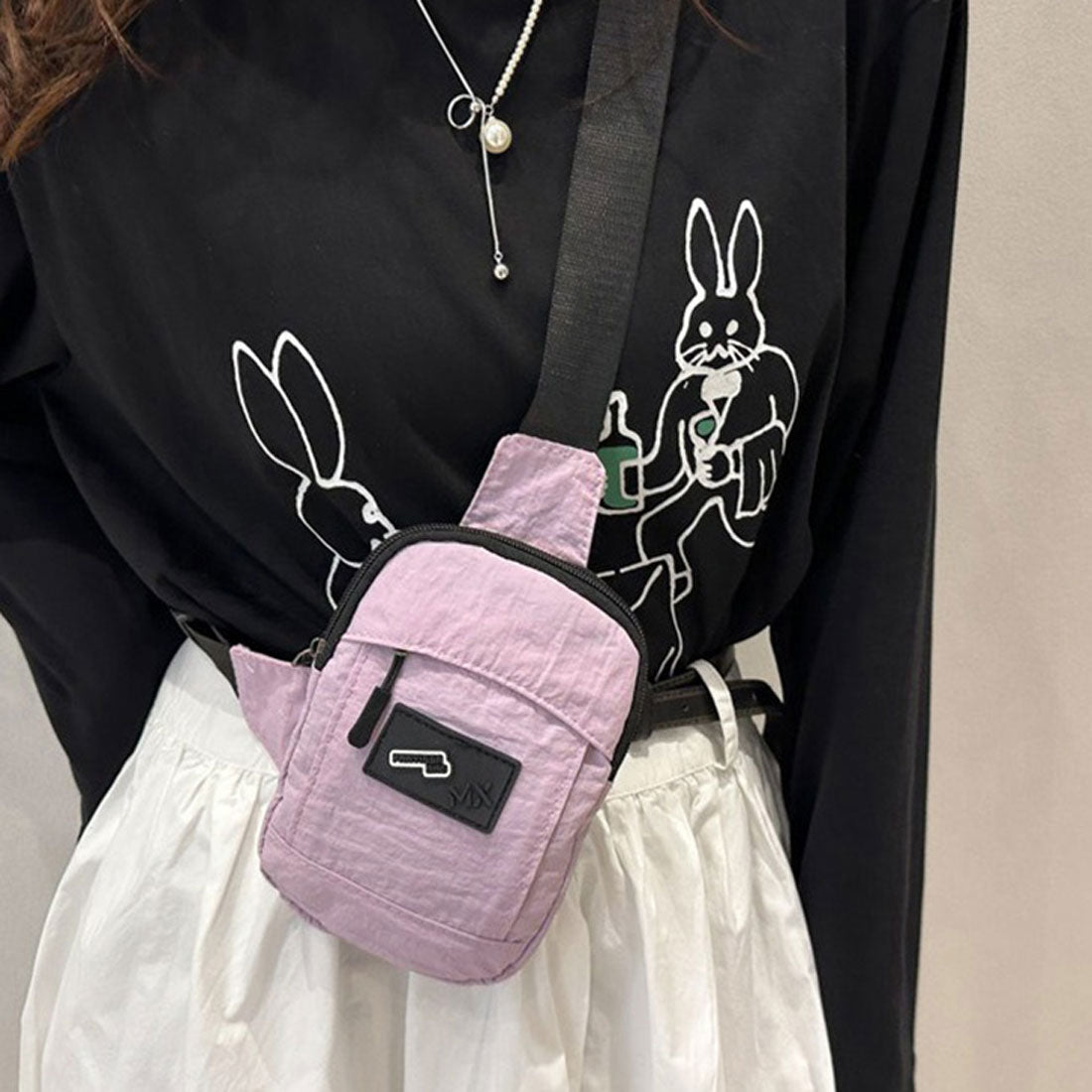 リアルスタイル REAL STYLE ボディバッグ ショルダーバッグ レディース メンズ 子供 キッズ ポーチ 小物入れ ミニ 小さめ 軽い 斜めがけ おしゃれ スマホ カジュアル 撥水 （ラベンダー） ラベンダー