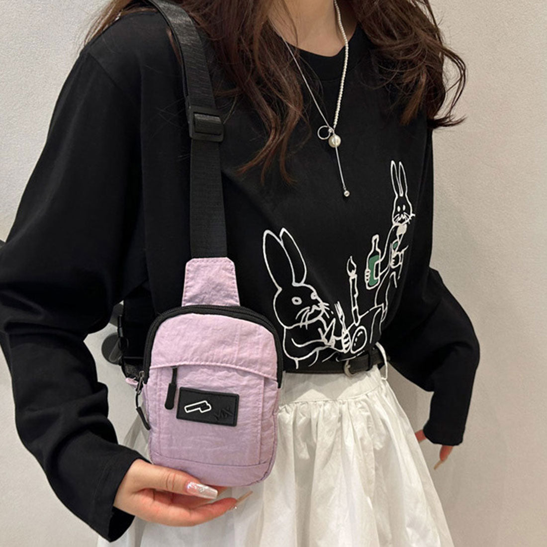 リアルスタイル REAL STYLE ボディバッグ ショルダーバッグ レディース メンズ 子供 キッズ ポーチ 小物入れ ミニ 小さめ 軽い 斜めがけ おしゃれ スマホ カジュアル 撥水 （ラベンダー） ラベンダー