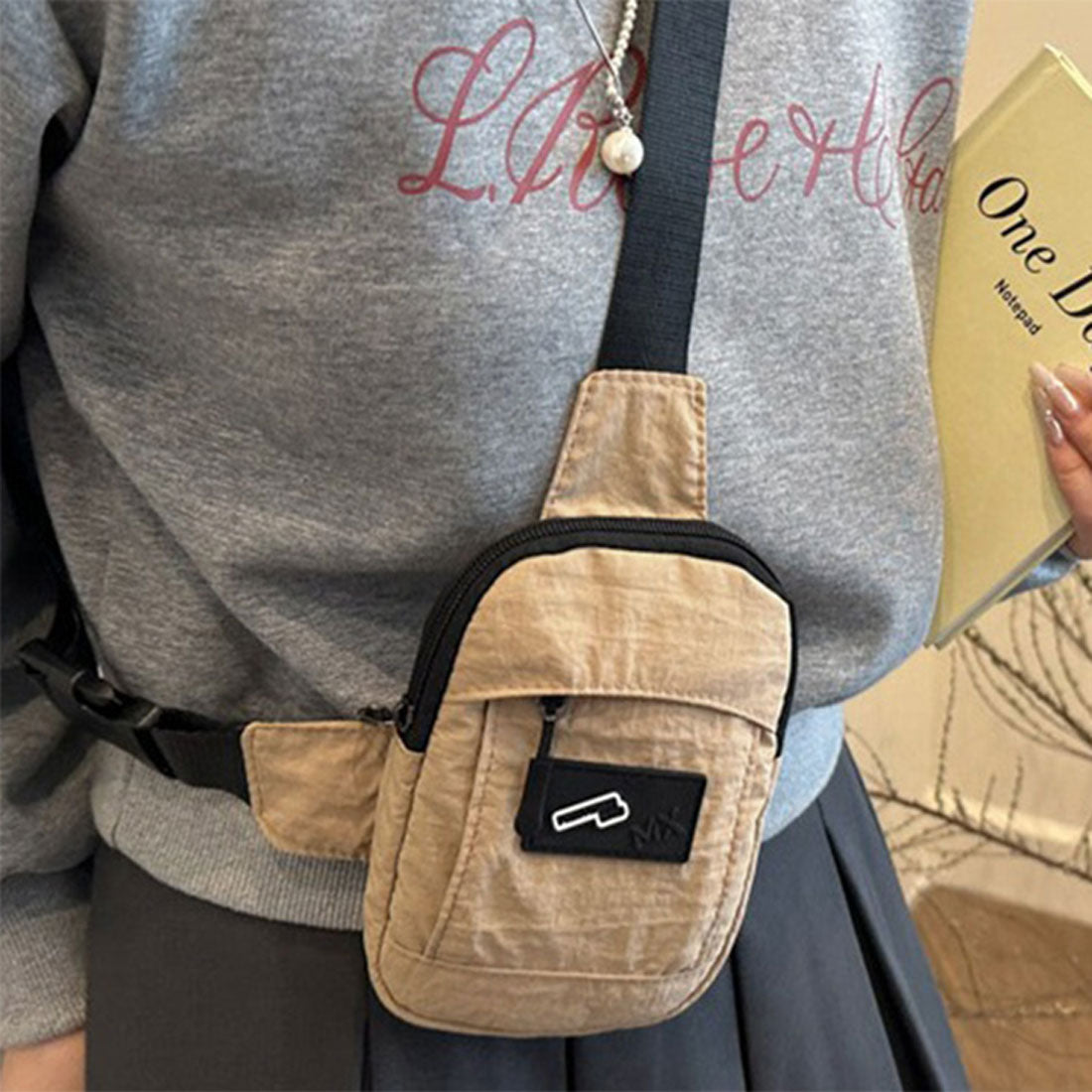 リアルスタイル REAL STYLE ボディバッグ ショルダーバッグ レディース メンズ 子供 キッズ ポーチ 小物入れ ミニ 小さめ 軽い 斜めがけ おしゃれ スマホ カジュアル 撥水 （ベージュ） ベージュ