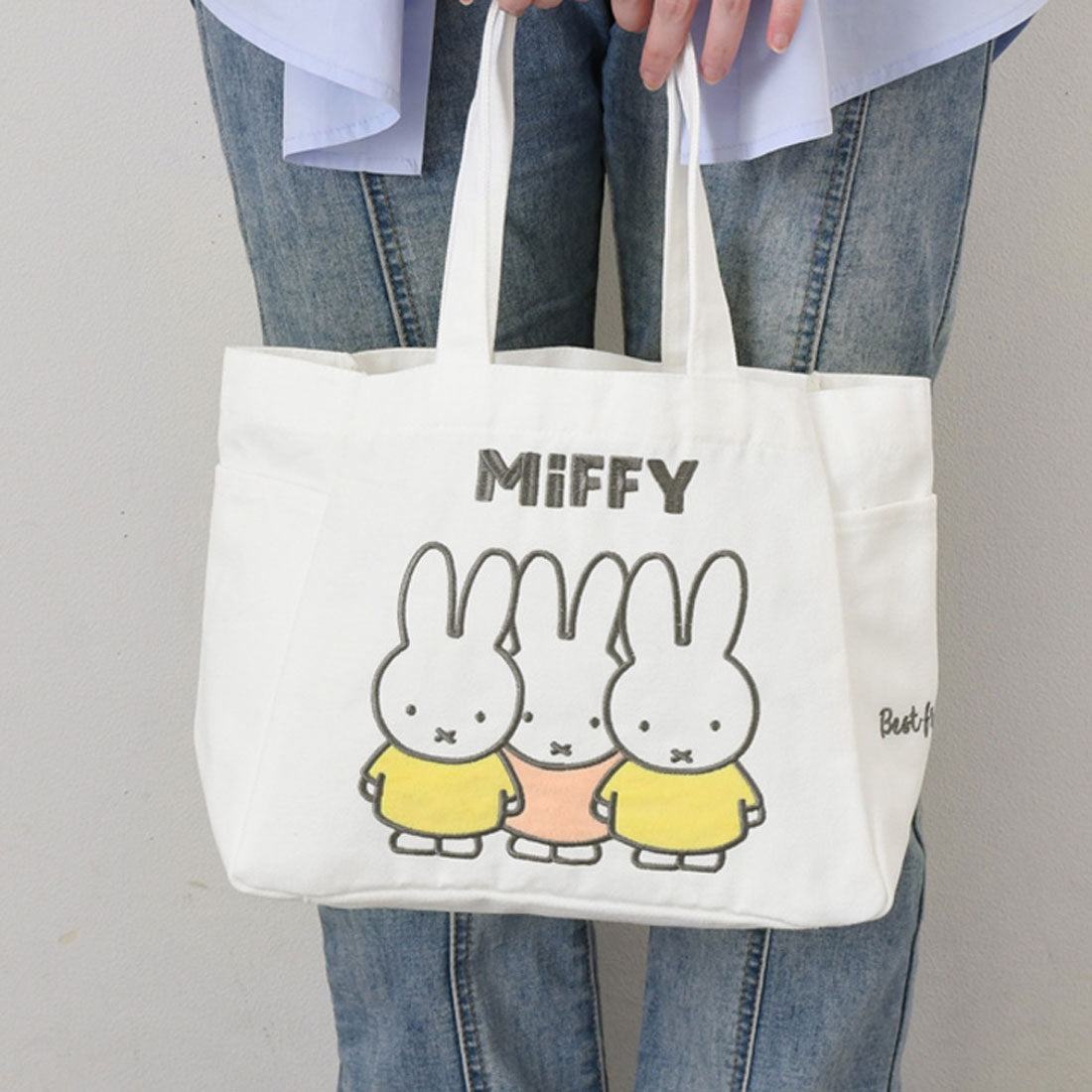 リアルスタイル REAL STYLE トートバッグ ランチバッグ レディース 小さめ 軽量 ミッフィー miffy 帆布 刺繍 b5 キャンバス キャラクター グッズ マチ広 （B） B