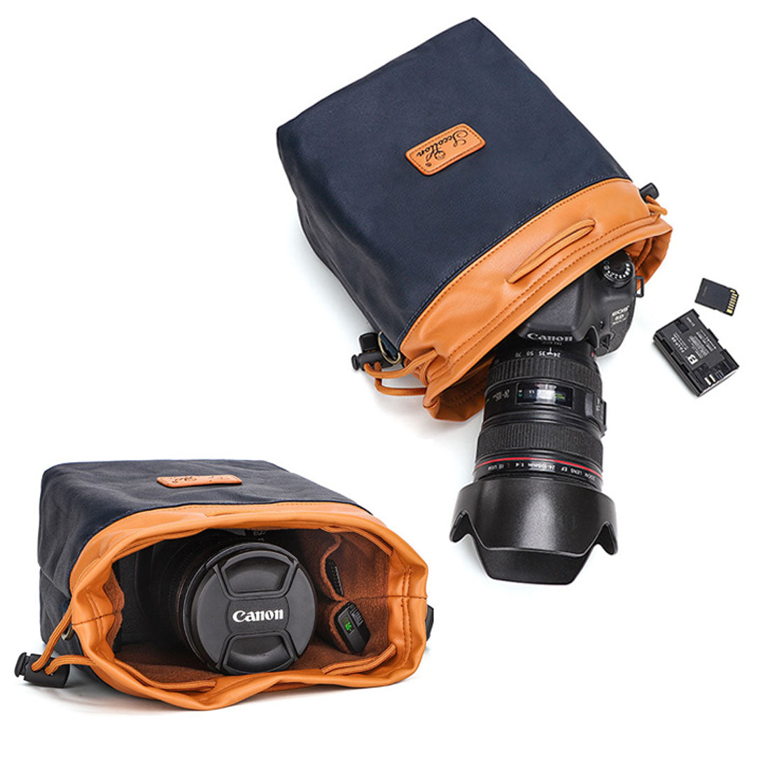 REAL STYLE Camera bag, shoulder bag, SLR pouch, mirrorless, digital camera, mountaineering, compact digital camera, lens, drawstring bag