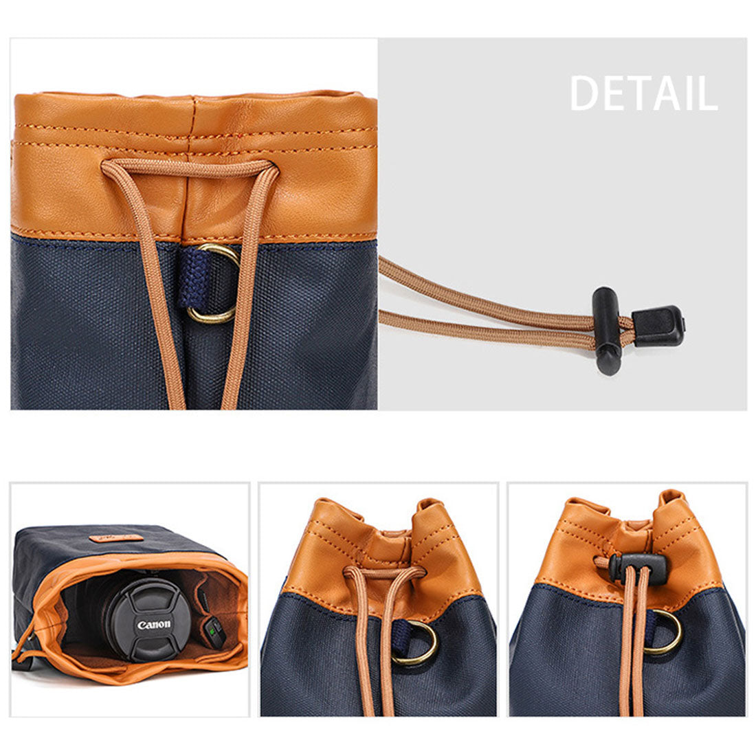 REAL STYLE Camera bag, shoulder bag, SLR pouch, mirrorless, digital camera, mountaineering, compact digital camera, lens, drawstring bag