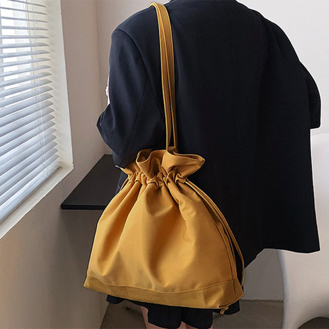 REAL STYLE Tote Bag A4 Lightweight Oshikatsu Fan Live Jumbo Uchiwa Drawstring Simple Sub-bag Cloth Canvas