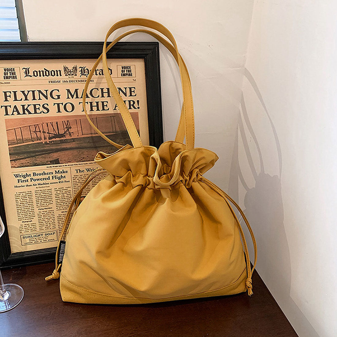 REAL STYLE Tote Bag A4 Lightweight Oshikatsu Fan Live Jumbo Uchiwa Drawstring Simple Sub-bag Cloth Canvas