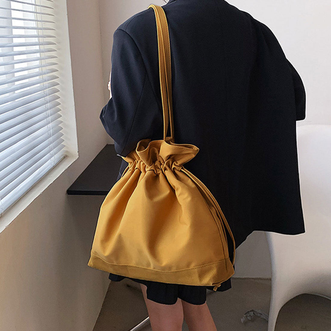 REAL STYLE Tote Bag A4 Lightweight Oshikatsu Fan Live Jumbo Uchiwa Drawstring Simple Sub-bag Cloth Canvas