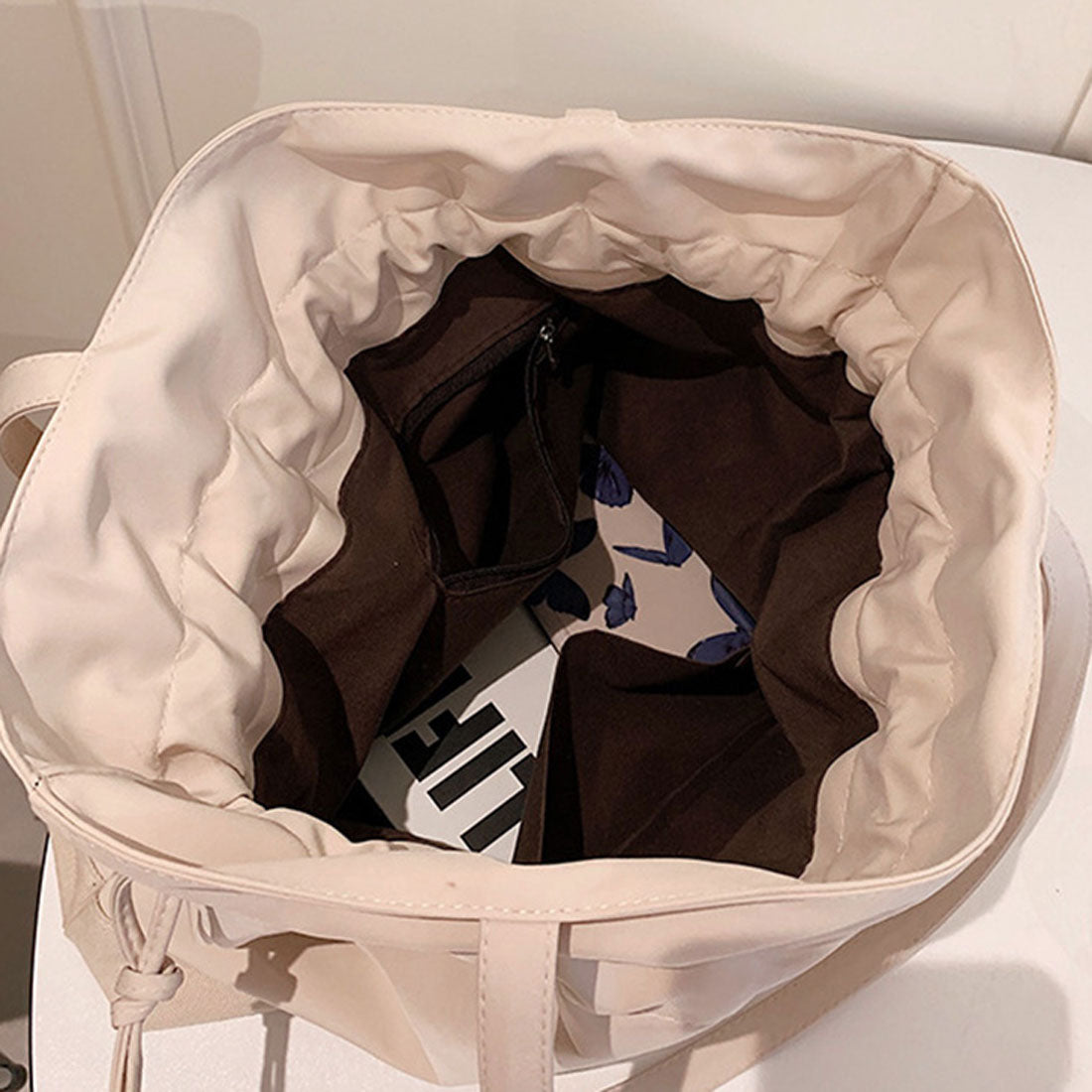 REAL STYLE Tote Bag A4 Lightweight Oshikatsu Fan Live Jumbo Uchiwa Drawstring Simple Sub-bag Cloth Canvas