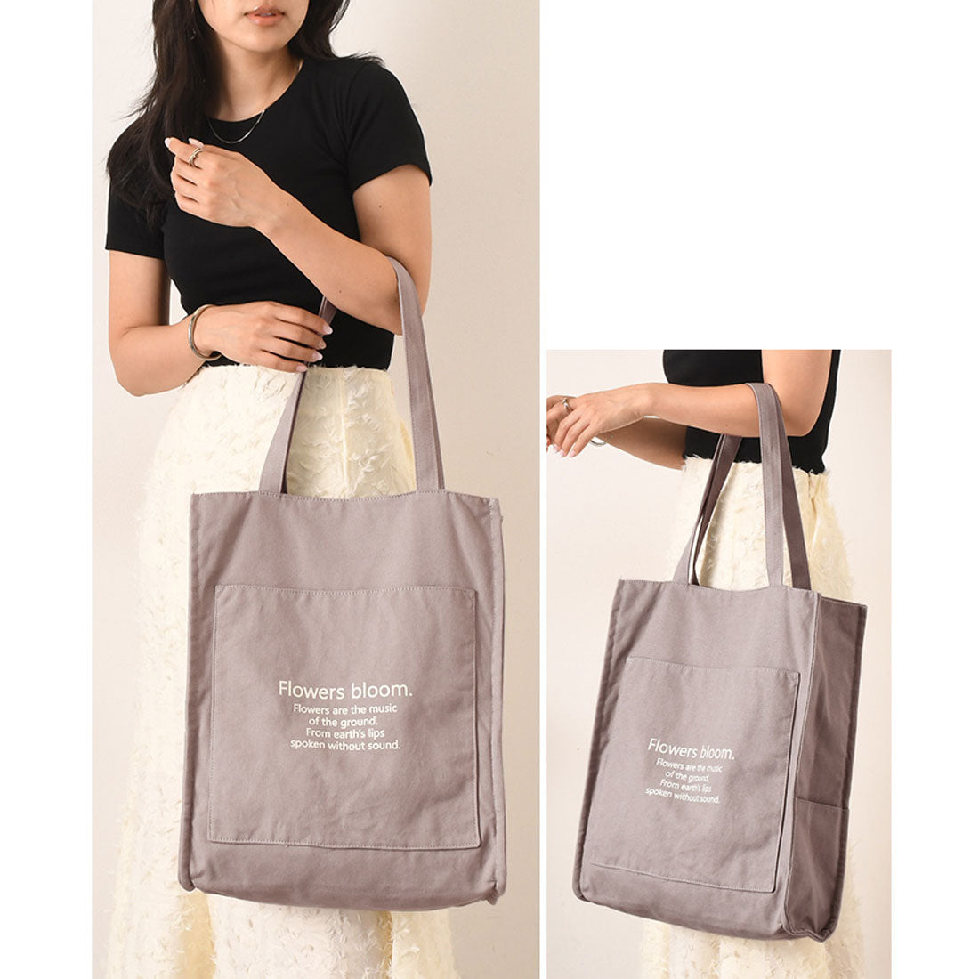 Real Style Tote Bag, fits a fan, wide gusset, A4 jumbo fan, hidden handles, pocket, penlight, multi-storage, everyday use