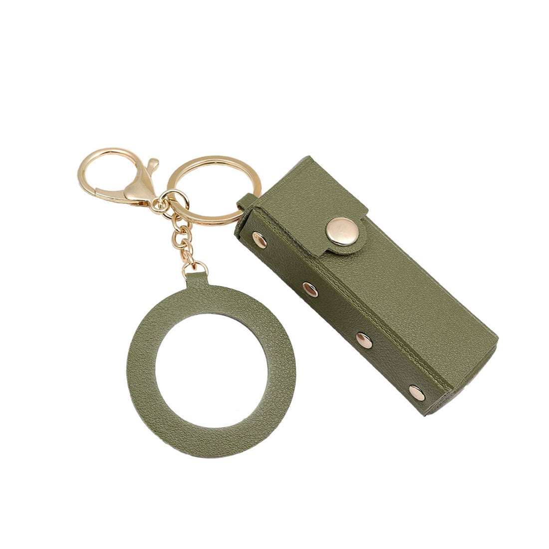 REAL STYLE Lip Case with Mirror, Faux Leather, Key Holder, Pouch, Acce