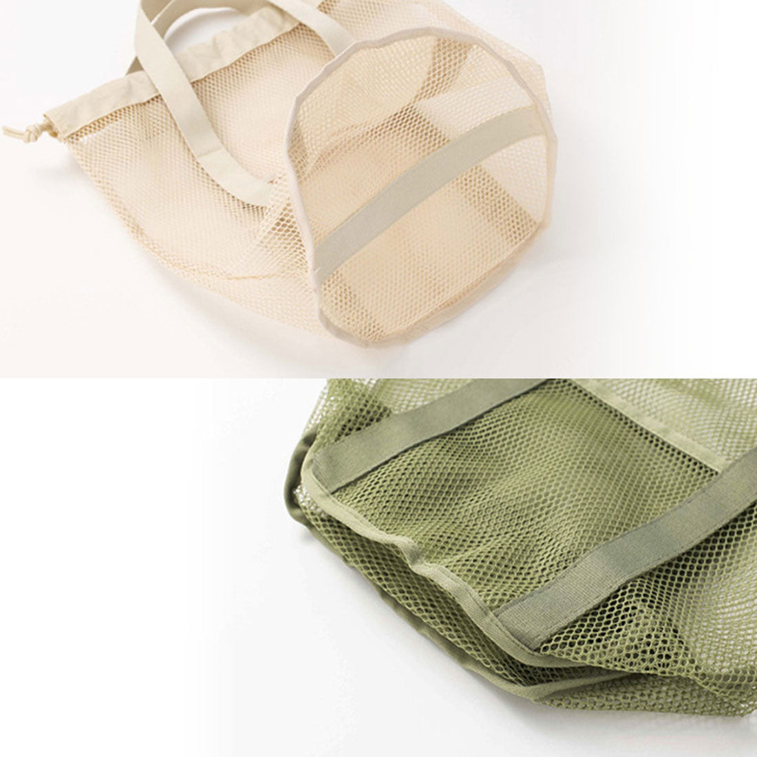 Real Style Tote Bag Spa Bag Mesh Large Drawstring Wide Gusset Onsen Bag Sento Bath Swimming Sea Handheld Lightweight Simple Stylish Large Capacity Woven