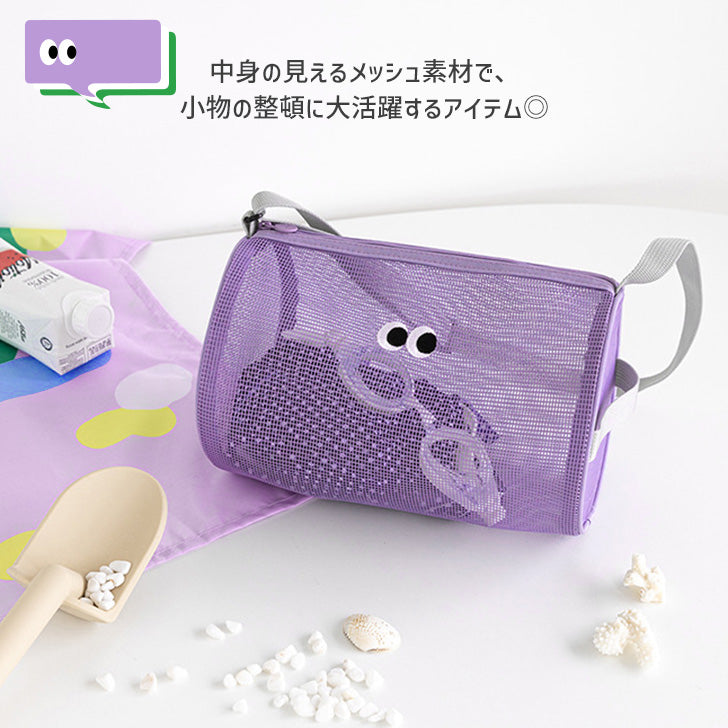 リアルスタイル REAL STYLE ショルダーバッグ メンズ レディース 子供 ミニ メッシュ 軽い 肩掛け ドラムバッグ レジャー 海 プール 公園 夏 目玉 かわいい 目玉デザイン