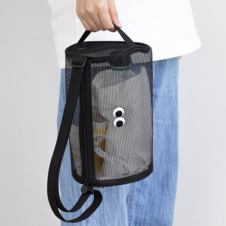 リアルスタイル REAL STYLE ショルダーバッグ メンズ レディース 子供 ミニ メッシュ 軽い 肩掛け ドラムバッグ レジャー 海 プール 公園 夏 目玉 かわいい 目玉デザイン