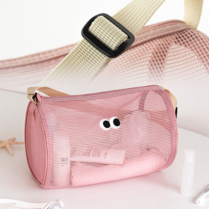 リアルスタイル REAL STYLE ショルダーバッグ メンズ レディース 子供 ミニ メッシュ 軽い 肩掛け ドラムバッグ レジャー 海 プール 公園 夏 目玉 かわいい 目玉デザイン