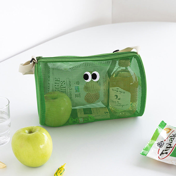 リアルスタイル REAL STYLE ショルダーバッグ メンズ レディース 子供 ミニ メッシュ 軽い 肩掛け ドラムバッグ レジャー 海 プール 公園 夏 目玉 かわいい 目玉デザイン