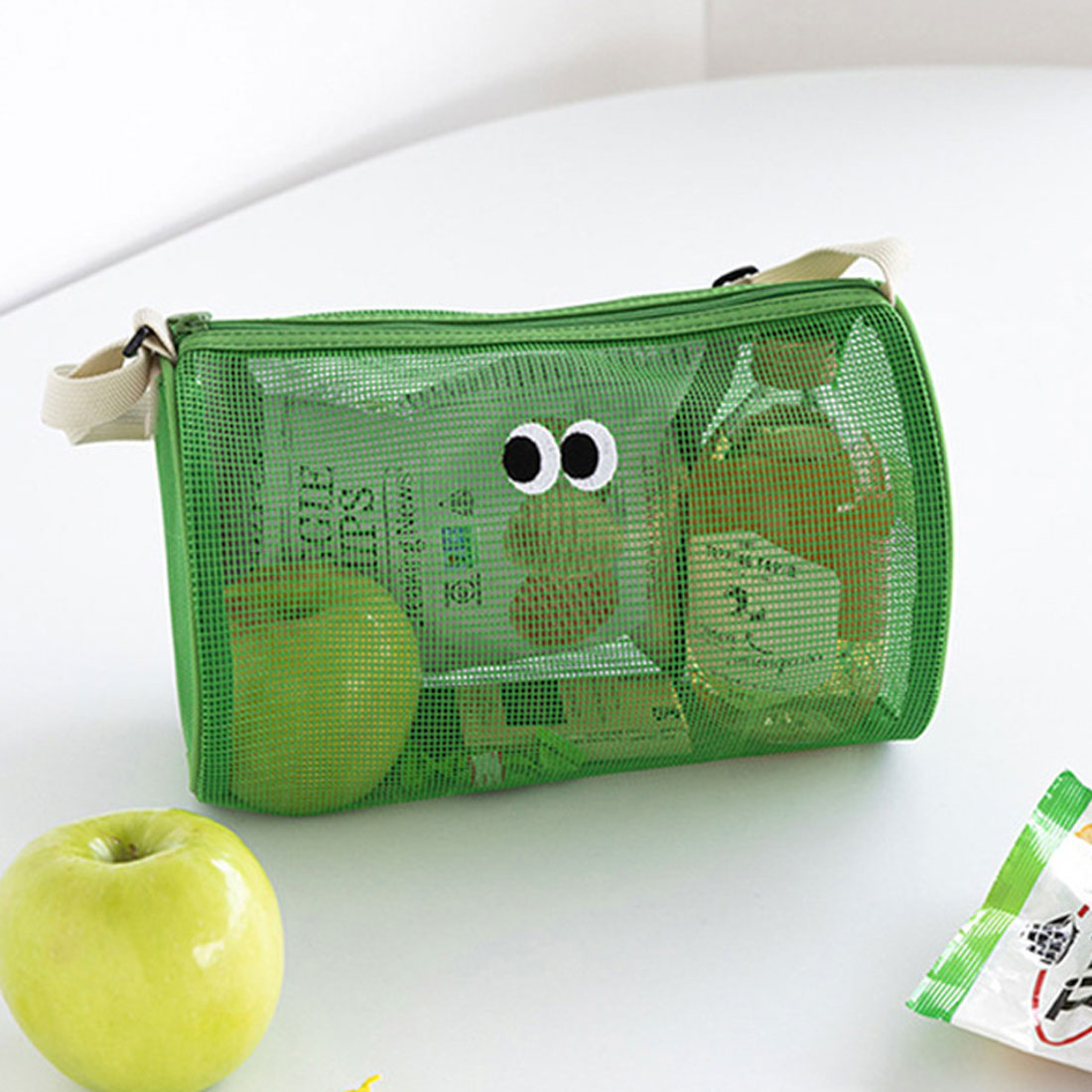 リアルスタイル REAL STYLE ショルダーバッグ メンズ レディース 子供 ミニ メッシュ 軽い 肩掛け ドラムバッグ レジャー 海 プール 公園 夏 目玉 かわいい 目玉デザイン
