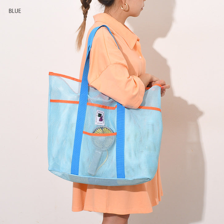 リアルスタイル REAL STYLE トートバッグ レディース メンズ メッシュ 大容量 スパバッグ 温泉バッグ サウナ 軽い 夏 海 プール 大きめ 無地 シンプル レジャー