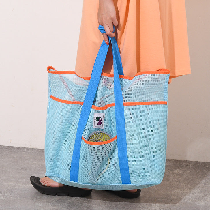 リアルスタイル REAL STYLE トートバッグ レディース メンズ メッシュ 大容量 スパバッグ 温泉バッグ サウナ 軽い 夏 海 プール 大きめ 無地 シンプル レジャー