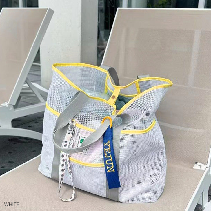 リアルスタイル REAL STYLE トートバッグ レディース メンズ メッシュ 大容量 スパバッグ 温泉バッグ サウナ 軽い 夏 海 プール 大きめ 無地 シンプル レジャー