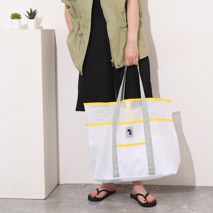 リアルスタイル REAL STYLE トートバッグ レディース メンズ メッシュ 大容量 スパバッグ 温泉バッグ サウナ 軽い 夏 海 プール 大きめ 無地 シンプル レジャー