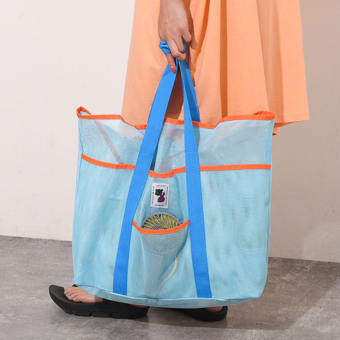 リアルスタイル REAL STYLE トートバッグ レディース メンズ メッシュ 大容量 スパバッグ 温泉バッグ サウナ 軽い 夏 海 プール 大きめ 無地 シンプル レジャー