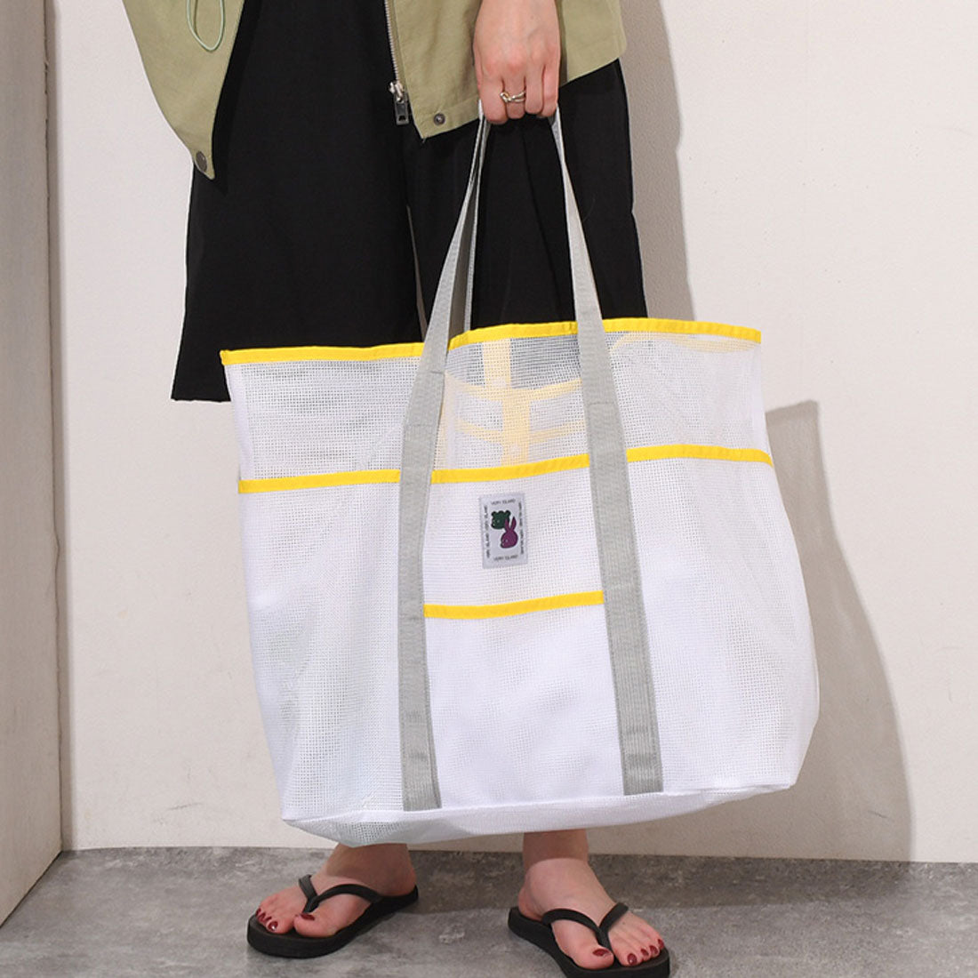 リアルスタイル REAL STYLE トートバッグ レディース メンズ メッシュ 大容量 スパバッグ 温泉バッグ サウナ 軽い 夏 海 プール 大きめ 無地 シンプル レジャー