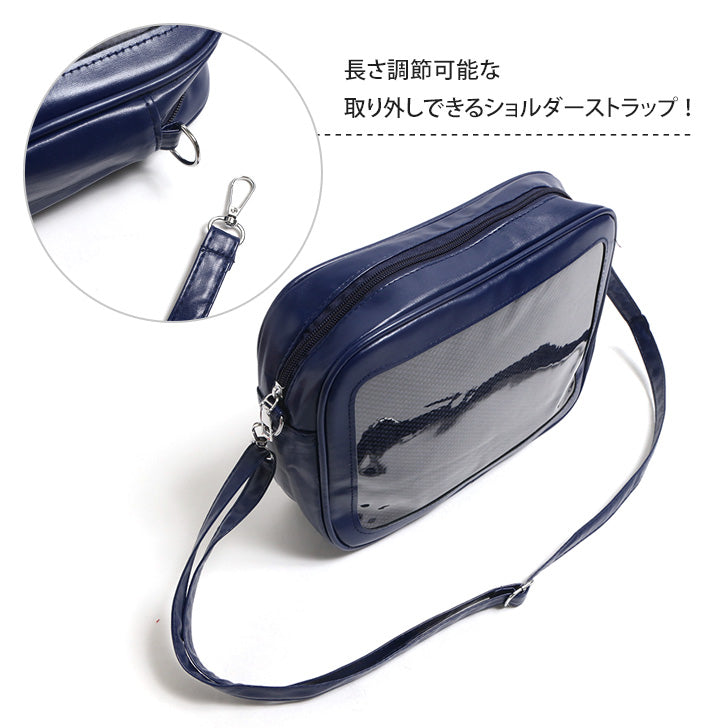 リアルスタイル REAL STYLE ショルダーバッグ レディース 斜めがけ 横型 痛バッグ 痛バ 肩掛け ライブ コンサート 推し活 アイドル マチあり 推し活グッズ 缶バッジ