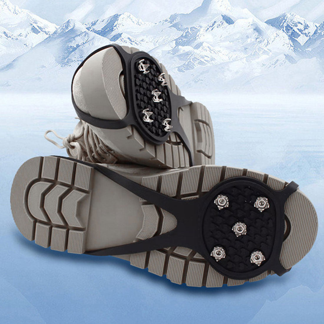 Real Style Ice Spike Snow Spike Anti-Slip Snow Shoes for Men, Women, and Kids - Winter Measures, Shoe Sole, Business, Freezing Ice [Non-Returnable Item]