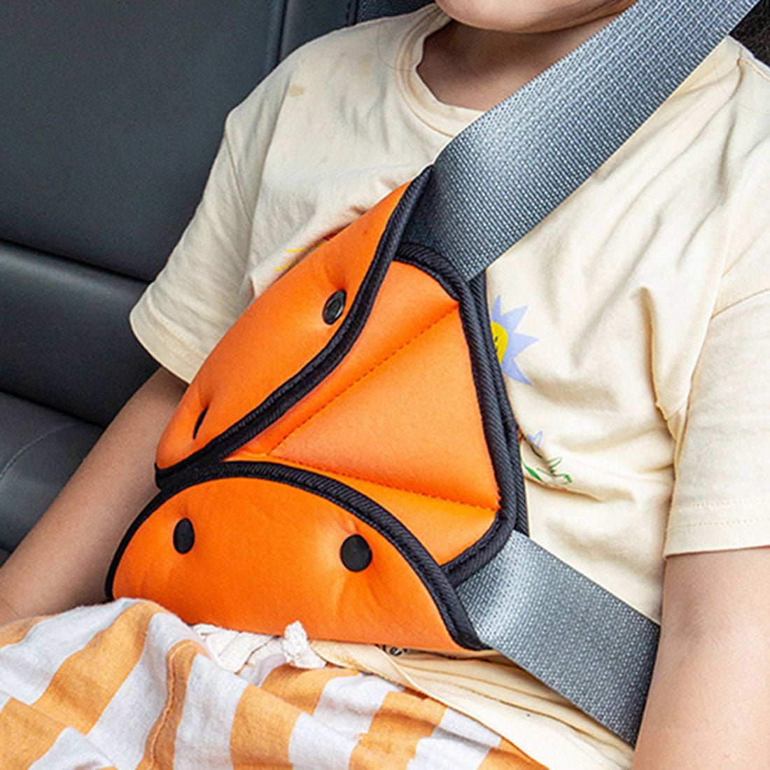 リアルスタイル REAL STYLE シートベルトカバー パッド クッション 子供 おしゃれ 枕 車 カー用品 ドライブ アクセサリー セーフティ キッズ 大人 女性 妊婦 旅行,オレンジ