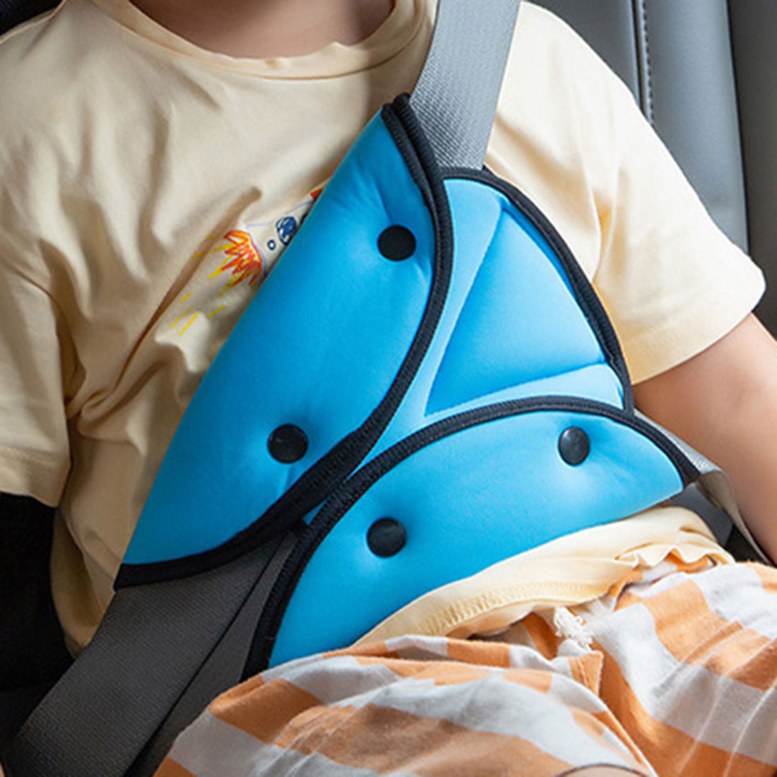 リアルスタイル REAL STYLE シートベルトカバー パッド クッション 子供 おしゃれ 枕 車 カー用品 ドライブ アクセサリー セーフティ キッズ 大人 女性 妊婦 旅行,ブルー