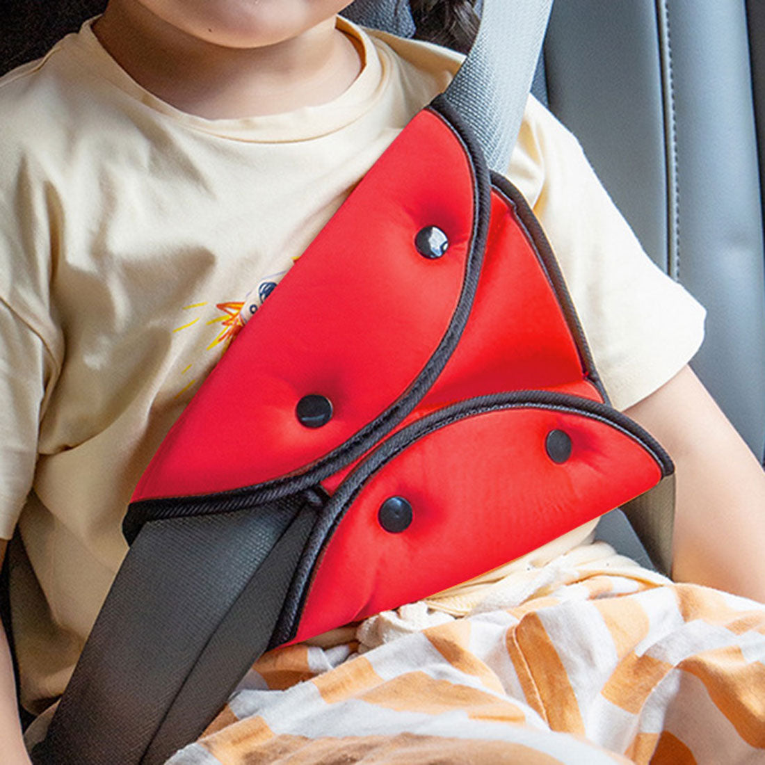 リアルスタイル REAL STYLE シートベルトカバー パッド クッション 子供 おしゃれ 枕 車 カー用品 ドライブ アクセサリー セーフティ キッズ 大人 女性 妊婦 旅行,レッド
