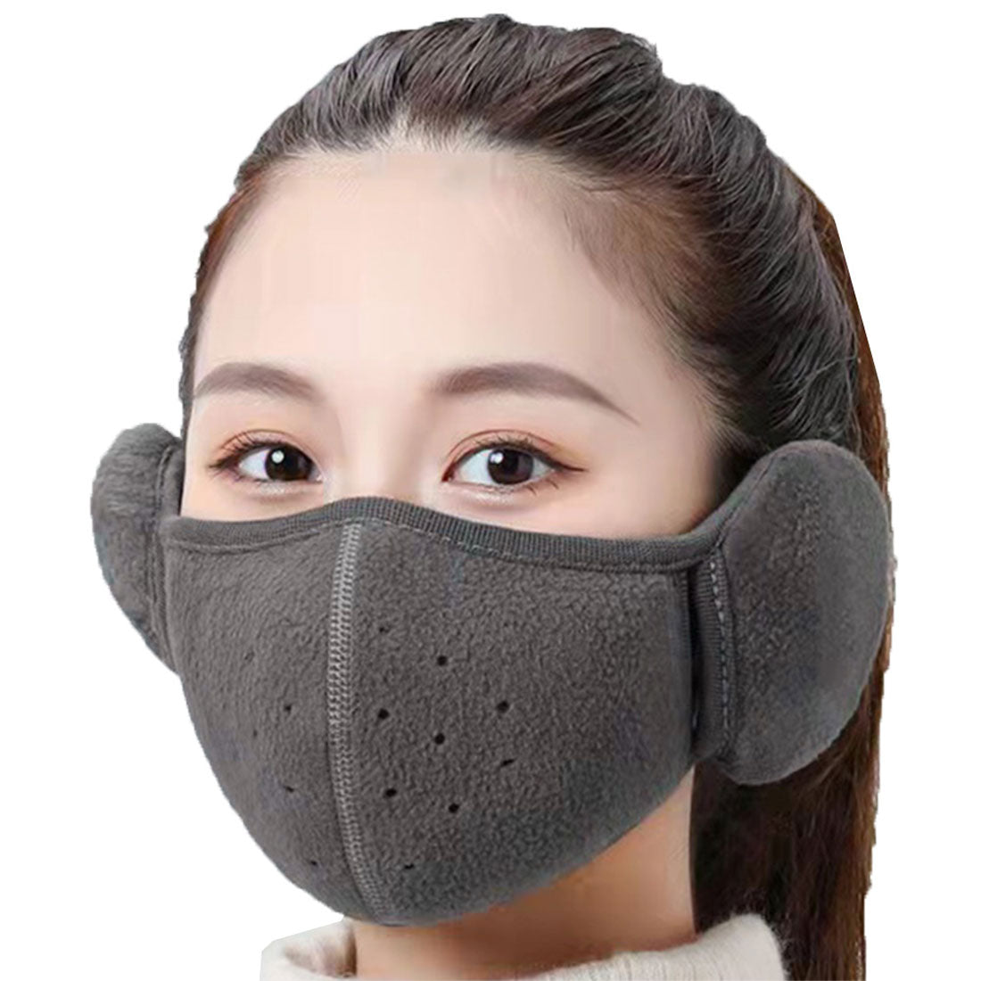 Real Style Mask 3D Warmth with Ear Covers for Women and Men Stylish Winter Windproof Small and Large Sizes Fabric Washable Ear Muffs Ear Covers Face Warm Warmth Cycling Outdoor Commuting School Cold Weather Mask 【Non-returnable item】