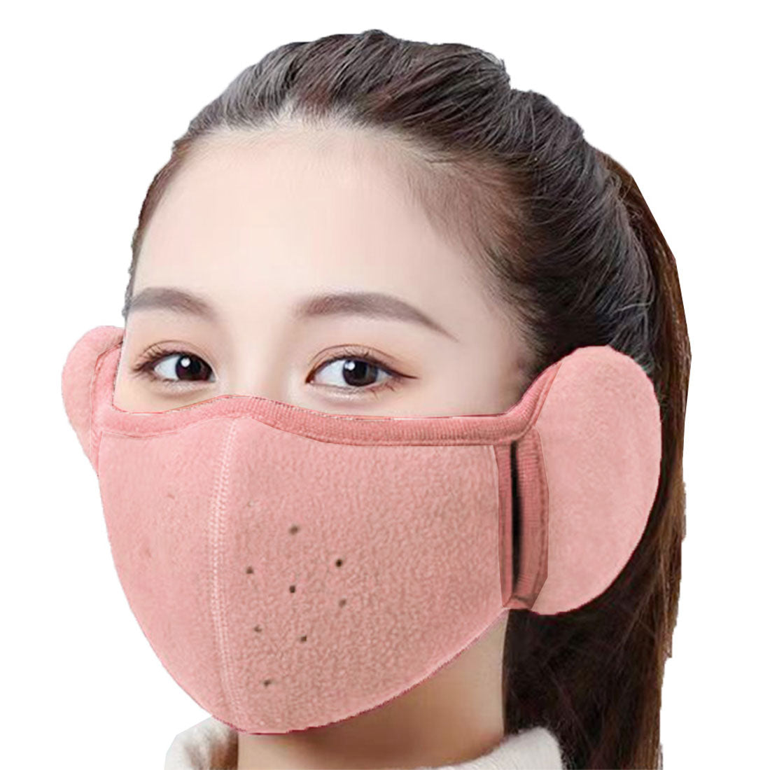 Real Style Mask 3D Warmth with Ear Covers for Women and Men Stylish Winter Windproof Small and Large Sizes Fabric Washable Ear Muffs Ear Covers Face Warm Warmth Cycling Outdoor Commuting School Cold Weather Mask 【Non-returnable item】