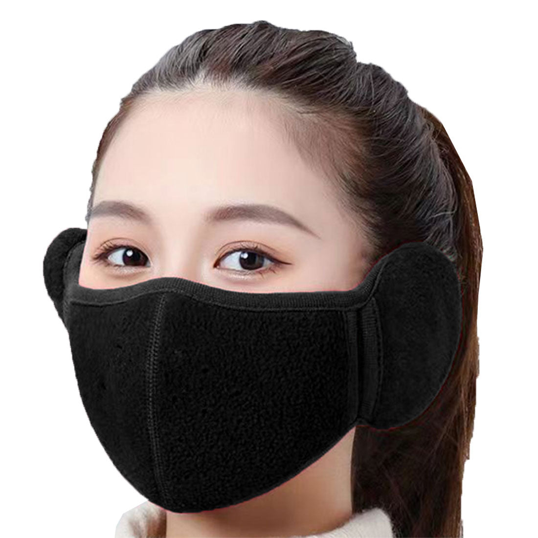 Real Style Mask 3D Warmth with Ear Covers for Women and Men Stylish Winter Windproof Small and Large Sizes Fabric Washable Ear Muffs Ear Covers Face Warm Warmth Cycling Outdoor Commuting School Cold Weather Mask 【Non-returnable item】