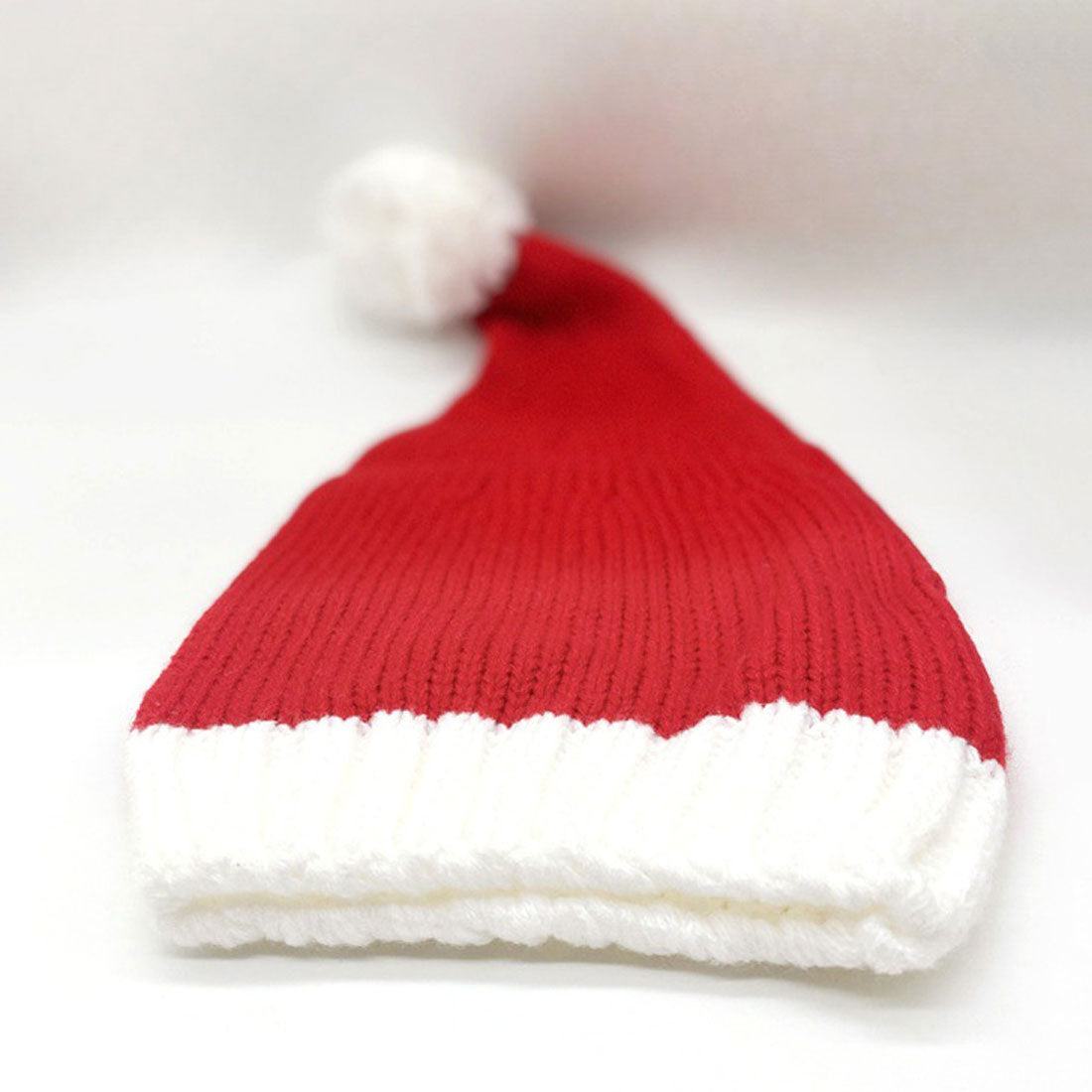 Real Style Christmas Santa Claus Cosplay Santa Costume Outfit Hat Knit Cap Ladies Men Kids Baby Decorations Party Goods Miscellaneous Nordic