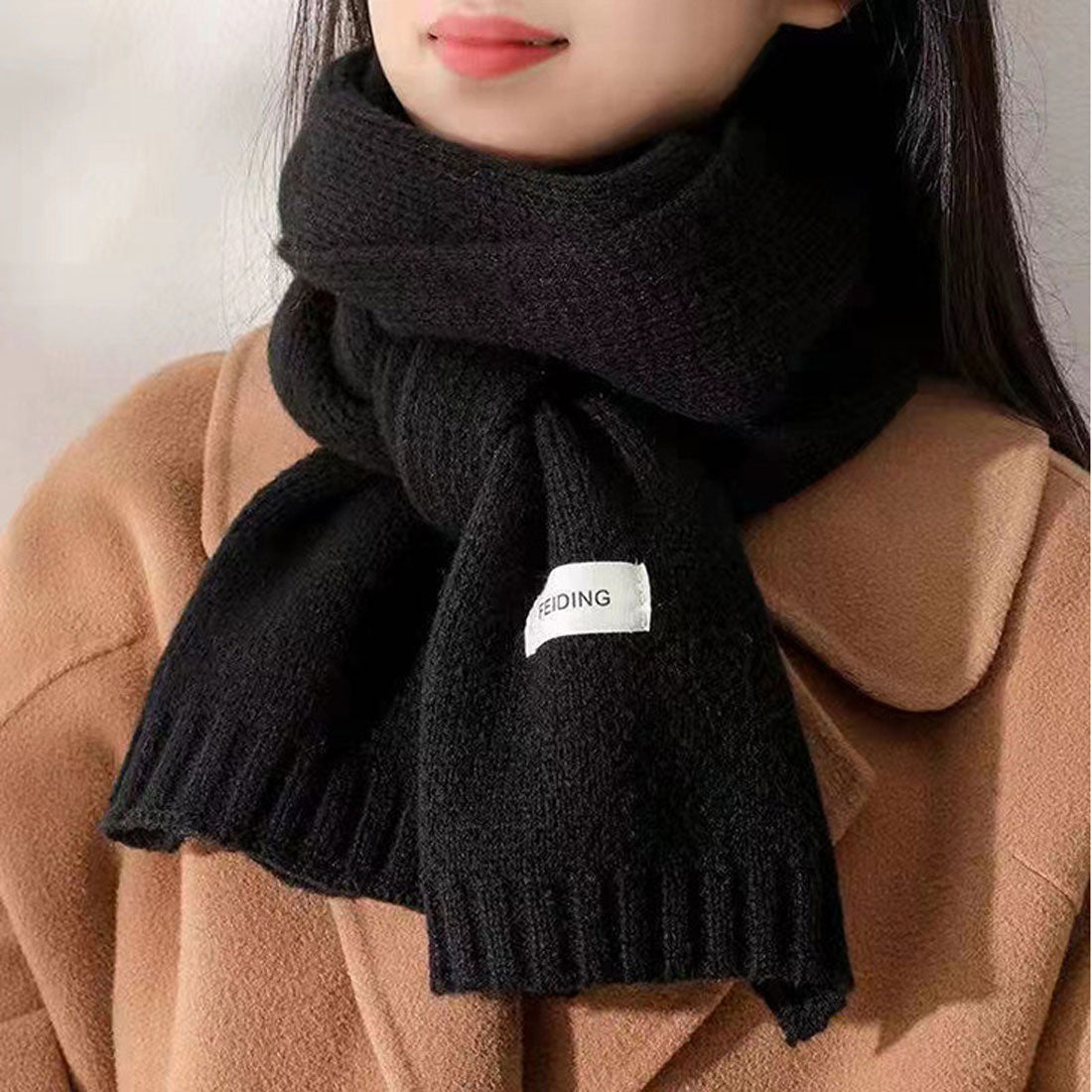 リアルスタイル REAL STYLE マフラー ストール レディース メンズ スヌード ニット ミニ ショート 秋冬 防寒 あったか かわいい おしゃれ シンプル 暖かい （ライトブルー） ライトブルー