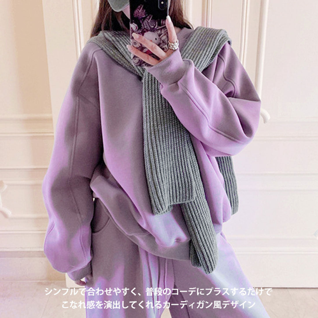 リアルスタイル REAL STYLE マフラー ショール ネックウォーマー レディース ストール ニット バラクラバ フード 秋冬 防寒 暖かい フェイクカーディガン 肩掛け