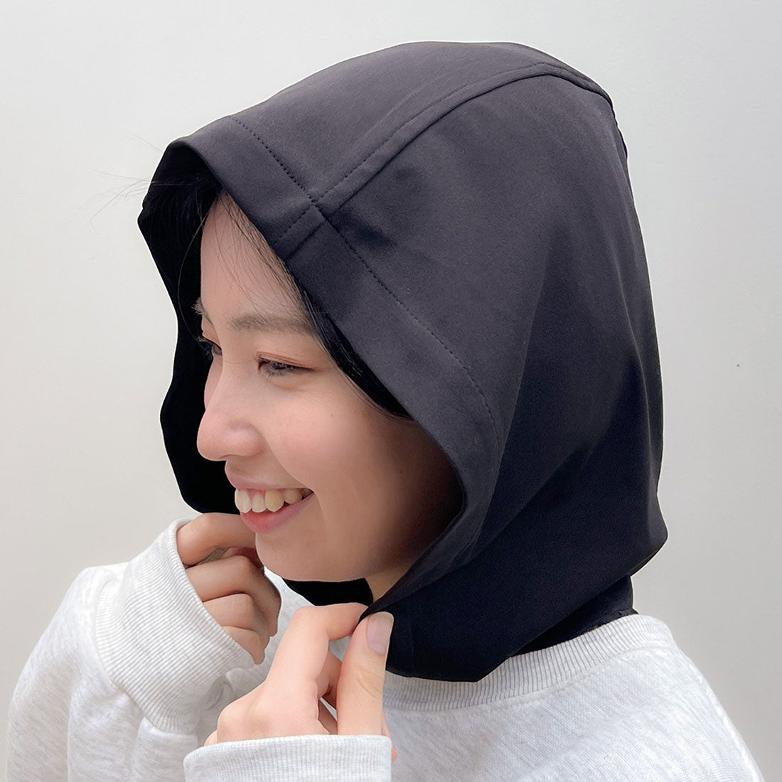 リアルスタイル REAL STYLE 付け襟 付けフード つけ襟 レディース バラクラバ インナー パーカー 白 黒 グレー 薄手 春夏 秋冬 重ね着 レイヤード おしゃれ 無地