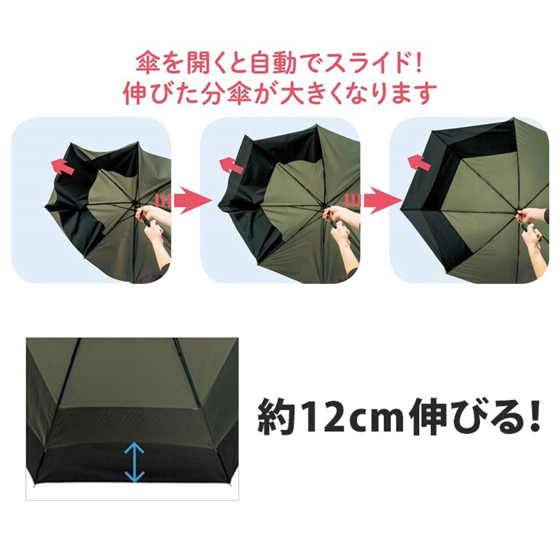 リアルスタイル REAL STYLE 傘 メンズ バックプロテクト ジャンプ傘 後ろが伸びる傘 長傘 雨傘 60cm 濡れにくい 丈夫 軽い 8本骨 通勤 通学 ワンタッチ 雨除け